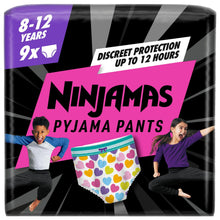Load image into Gallery viewer, Pampers Ninjamas Pyjama Pants Girls, 8-12 Years, 27-43kg, 9 Pack