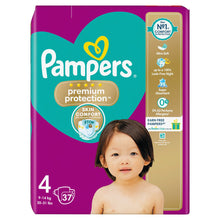 Load image into Gallery viewer, Pampers Premium Protection Size 4, 37 Nappies, 9-14kg, Essential Pack