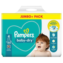 Load image into Gallery viewer, Pampers Baby-Dry Size 4 Nappies 84 Jumbo+ Pack, (9-14kg)