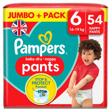 Load image into Gallery viewer, Pampers Baby-Dry Size 6 Nappy Pants 54 Jumbo Pack , (15+kg)