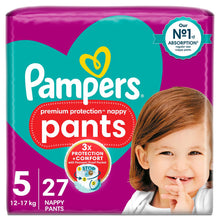 Load image into Gallery viewer, UK-Pampers Premium Protection Nappy Pants, Size 5 (12-17kg) Essential Pack, 27pack