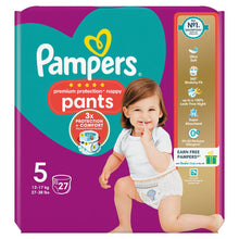 Load image into Gallery viewer, UK-Pampers Premium Protection Nappy Pants, Size 5 (12-17kg) Essential Pack, 27pack