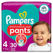 Load image into Gallery viewer, UK-Pampers Premium Protection Nappy Pants, Size 4 (9-15kg) Essential Pack, 30pack