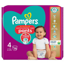 Load image into Gallery viewer, UK-Pampers Premium Protection Nappy Pants, Size 4 (9-15kg) Essential Pack, 30pack