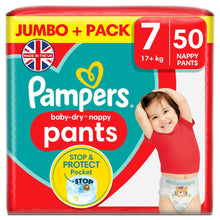 Load image into Gallery viewer, Pampers Baby Dry Pants Jumbo Pack Size 7 50 Nappies, (17+kg)