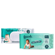Load image into Gallery viewer, Rascal + Friends sensitive wipes- 52 pack