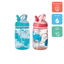 Load image into Gallery viewer, Nuby Mighty Swig Water Bottle, Dolphins, 360ml