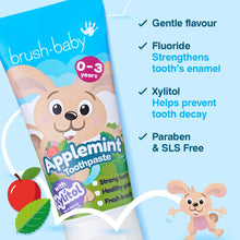Load image into Gallery viewer, Brush Baby Kids' Applemint Toothpaste, 0-3 Years, 50ml
