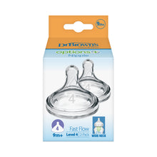 Load image into Gallery viewer, Dr Brown’s Options Wide Neck Silicone Bottle Teats, 9+Months 2 Pack