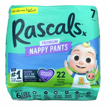 Load image into Gallery viewer, Rascal & Friends Premium Nappy Pants Size 7, 22 Pack, (New Look)