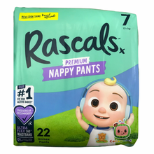 Load image into Gallery viewer, Rascal & Friends Premium Nappy Pants Size 7, 22 Pack, (New Look)