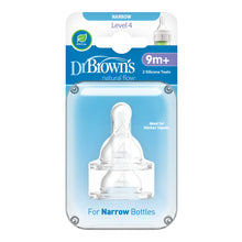 Load image into Gallery viewer, Dr Brown's Natural Flow Options+ Narrow Level 4 Flow Teat, 2Pack, 9+Months