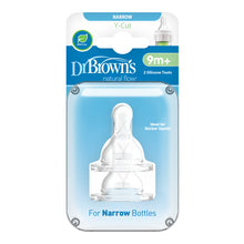 Load image into Gallery viewer, Dr Brown's Natural Flow Options+ Narrow Y-Cut Flow Teat, 2Pack, 9+Months