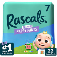 Load image into Gallery viewer, Rascal & Friends Premium Nappy Pants Size 7, 22 Pack, (New Look)