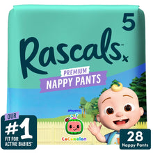 Load image into Gallery viewer, Rascal & Friends Premium Nappy Pants Size 5, 28 Pack