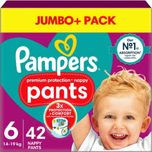 Load image into Gallery viewer, Pampers Premium Active Fit Nappy Pants Size 6 Jumbo+ Pack, 14-19kg, 42 Pack