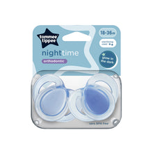 Load image into Gallery viewer, Tommee Tippee (orthodontic) Night Time Soother 18-36m, 2 Pack