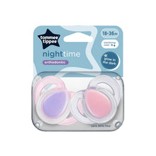 Load image into Gallery viewer, Tommee Tippee (orthodontic) Night Time Soother 18-36m, 2 Pack