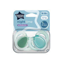 Load image into Gallery viewer, Tommee Tippee (orthodontic) Night Time Soother 18-36m, 2 Pack
