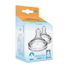 Load image into Gallery viewer, Dr Brown’s Options Wide Neck Silicone Bottle Teats, 3+Months 2 Pack