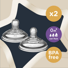 Load image into Gallery viewer, Tommee Tippee Advanced Anti-Colic Teats Vari Flow 2Pack 0M+