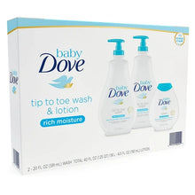 Load image into Gallery viewer, Baby Dove Tip To Toe Wash & Lotion, Rich Moisture 3 Pack