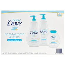 Load image into Gallery viewer, Baby Dove Tip To Toe Wash & Lotion, Rich Moisture 3 Pack
