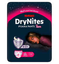 Load image into Gallery viewer, Huggies DryNites Bedwetting Pyjama Pants Girl Age 13+(49-60kg)9 Pants