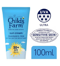 Load image into Gallery viewer, Childs Farm SPF 50+ Sun Cream 100ml Fragrance Free
