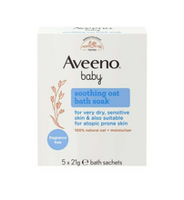 Load image into Gallery viewer, Aveeno Baby Soothing Oat Bath Soak, 5 x 21g Sachets