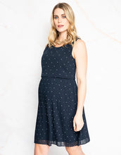 Load image into Gallery viewer, Seraphine Dot Pleated Maternity & Nursing Dress