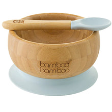 Load image into Gallery viewer, Bamboo Baby Suction Bowl & Spoon -Grey