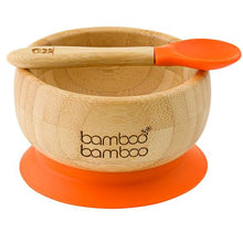Load image into Gallery viewer, Bamboo Baby Suction Bowl & Spoon -Orange