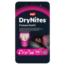 Load image into Gallery viewer, Huggies DryNites Girls Pyjama Pants, 10Pack, 4-7Years, 17-30kg