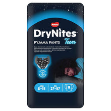 Load image into Gallery viewer, Huggies DryNites Boys Pyjama Pants, 9 Pack, 8-15Years, 27-57kg