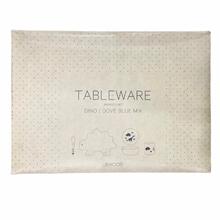 Load image into Gallery viewer, Bamboo Tableware Set – Dino Design / Dove Blue Mix
