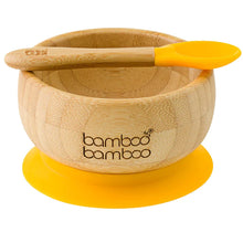Load image into Gallery viewer, Bamboo Baby Suction Bowl & Spoon -Yellow