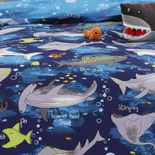 Load image into Gallery viewer, Sharks Themed Duvet Cover,Pillow Case and Fitted Sheet Set