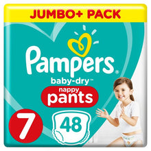 Load image into Gallery viewer, Pampers Baby Dry Pants Jumbo Pack Size 7 50 Nappies, (17+kg)