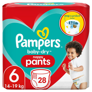 Pampers Baby Dry Pants Essential Pack Size 6, 28 Nappies, 14-19kg
