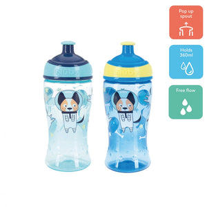 Nuby Super Slurp Water Bottles, 360ml, 18+Months