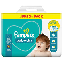 Load image into Gallery viewer, Pampers Baby-Dry Size 4 Nappies 84 Jumbo+ Pack, (9-14kg)
