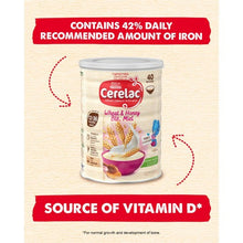 Load image into Gallery viewer, Nestle UK Cerelac Wheat &amp; Honey Ble with Milk, 12-36Months, 1kg
