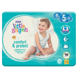 Little Angels Comfort & Protect Size 5 Nappies - 40 pieces, (11-25 kg)