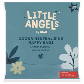 ASDA Little  Angels  Odour Neutralising Nappy Bags 150pack