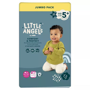 Little Angels Comfort & Protect Diapers, Size 5+ 64 pack, (12-17kg) (new)