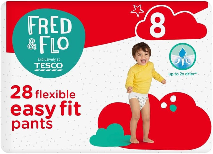 Fred & Flo Nappy Pants Size 8, 18+kg, 28 Pack