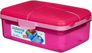 Sistema Slimline Quaddie Lunch Box 1.5L -Pink