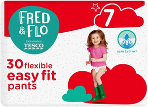 Fred & Flo Size 7 Nappy Pants, 17+kg, 30 Pack