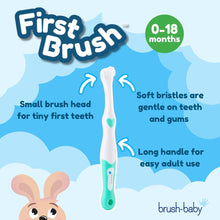 Load image into Gallery viewer, Brush-Baby First Brush, 0-18 Months 2 pack
